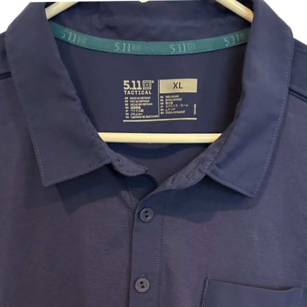 5.11 Tactical Polo Shirt XL Men's Blue Short Sleeve Performance Utility Pocket